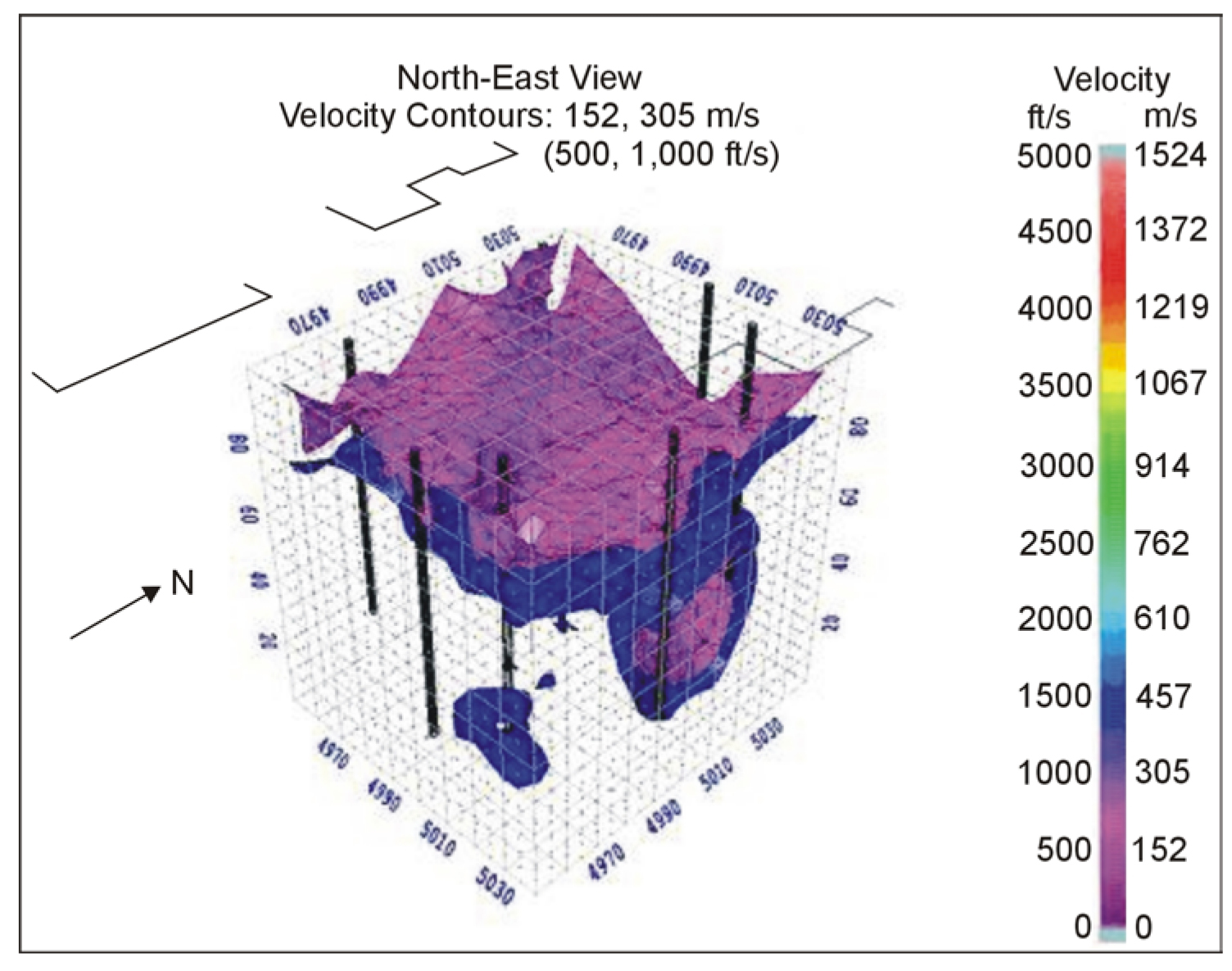 Isometric view of the low velocity zone. (NSA Geotechnical Services, Inc.)